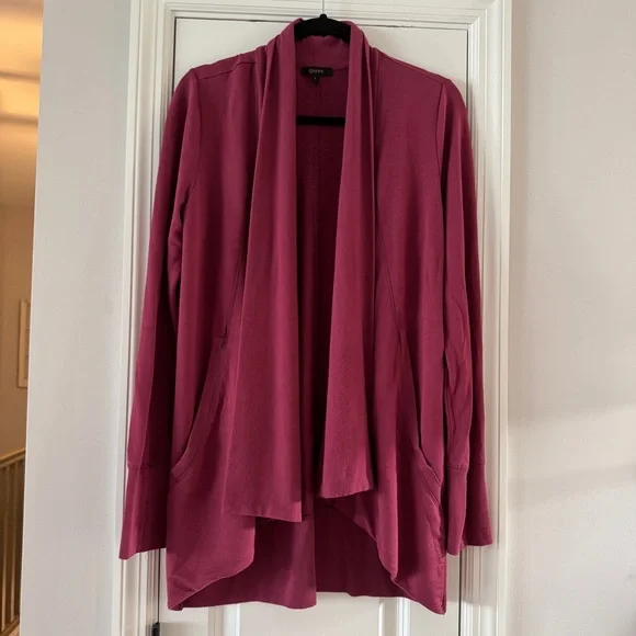 Quince French Terry Modal Cardigan Rose Pink - Size Large Soft Lightweight Layer - Picture 5 of 9